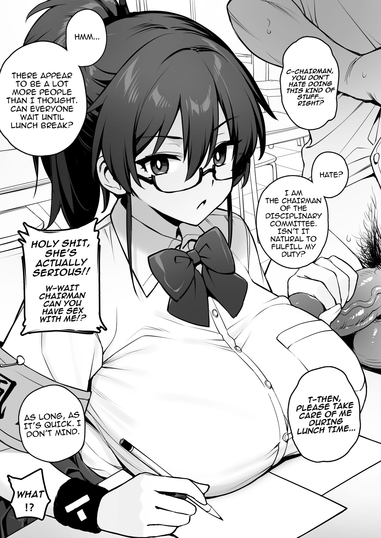 Hentai Manga Comic-Rumor Has It That The New Chairman of Disciplinary Committee Has Huge Breasts.-Read-8